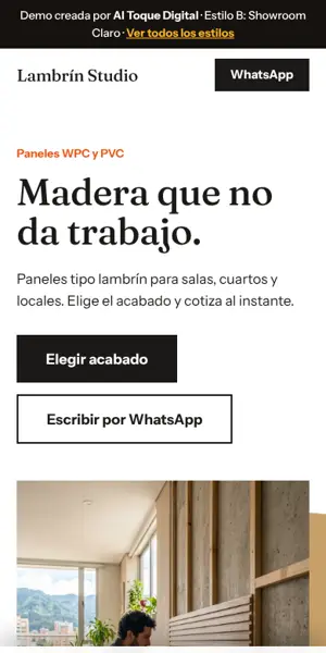 Estilo B para PVC y paneles